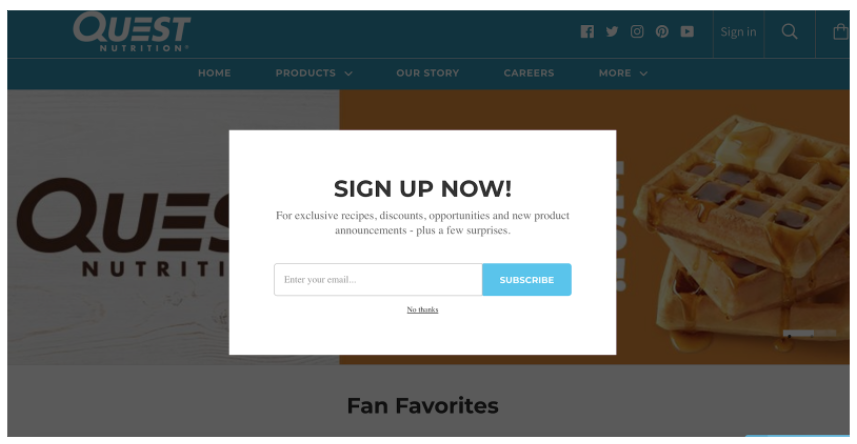 email sign up form example